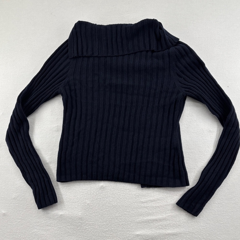 Morgane Le Fay Dark Blue Ribbed Cardigan - Size Large - Picture 11 of 12